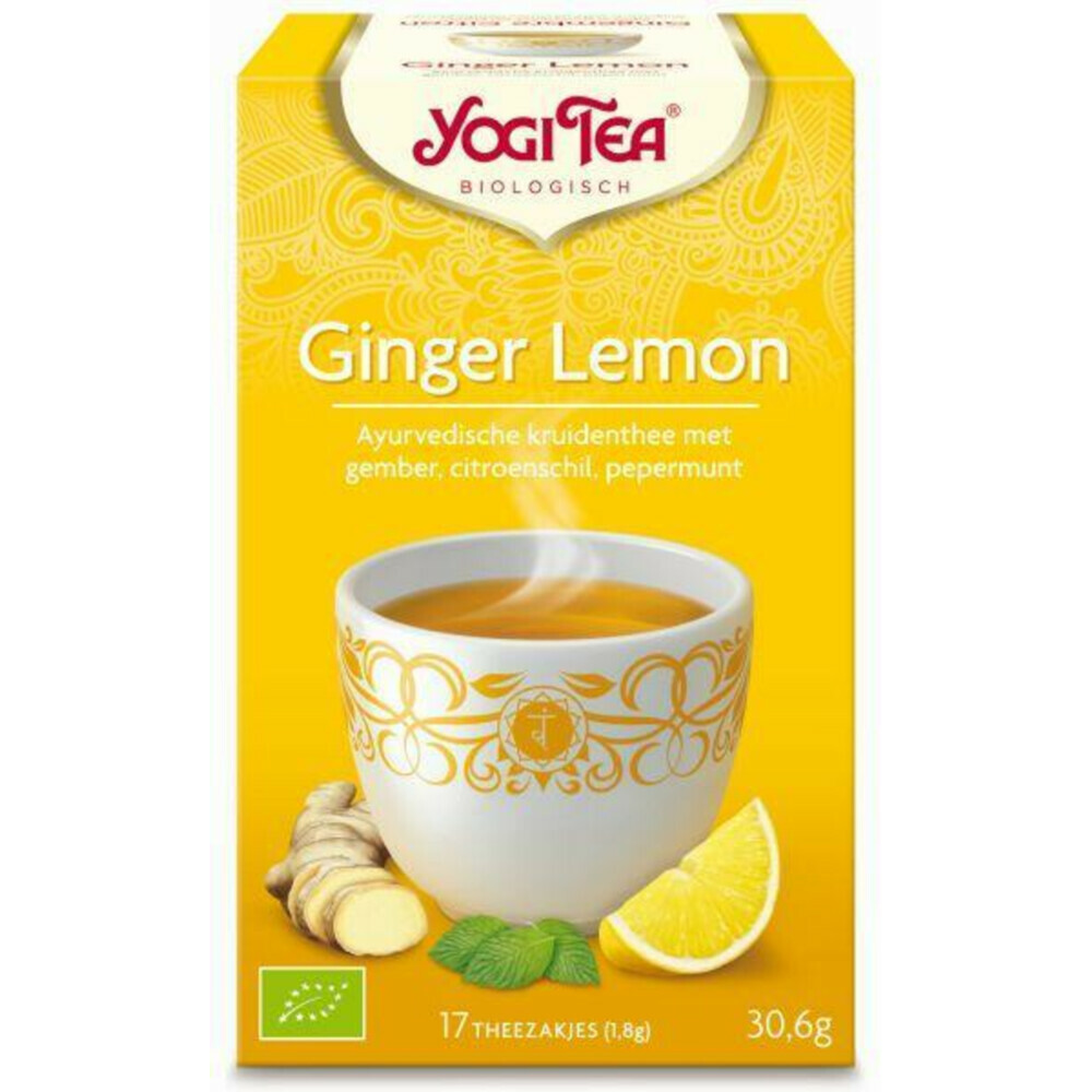 6x Yogi tea Ginger Lemon Biologisch 17 stuks