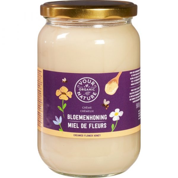 3x Your Organic Nature Bloemenhoning Crème 900 gr