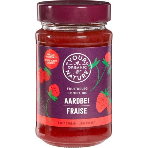 3x Your Organic Nature Fruitbeleg Bio Aardbei 250 gr