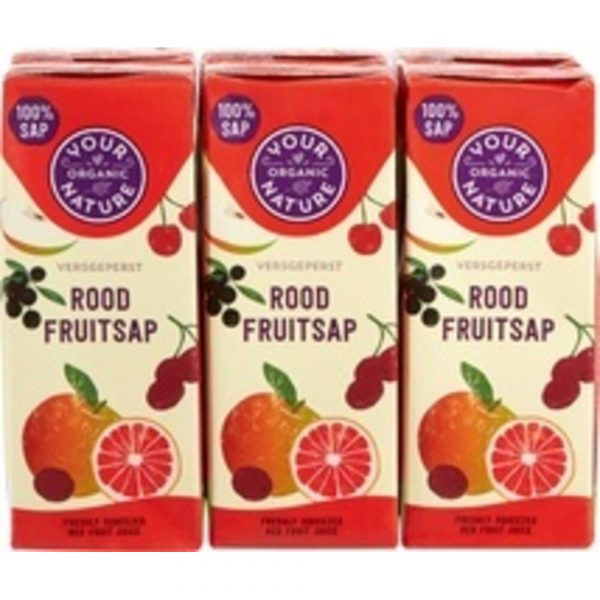 3x Your Organic Nature Rood Fruitsap 6-Pack Bio 1