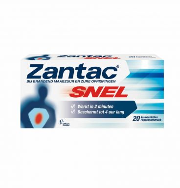 3x Zantac Snel Kauwtabletten 20 kauwtabletten