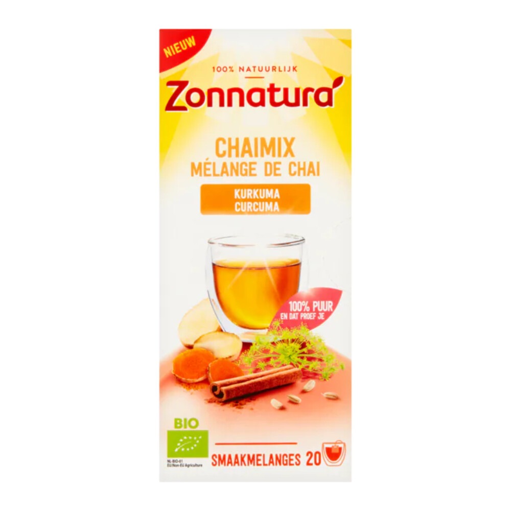 3x Zonnatura Chai Mix Kurkuma Biologisch 20 gr