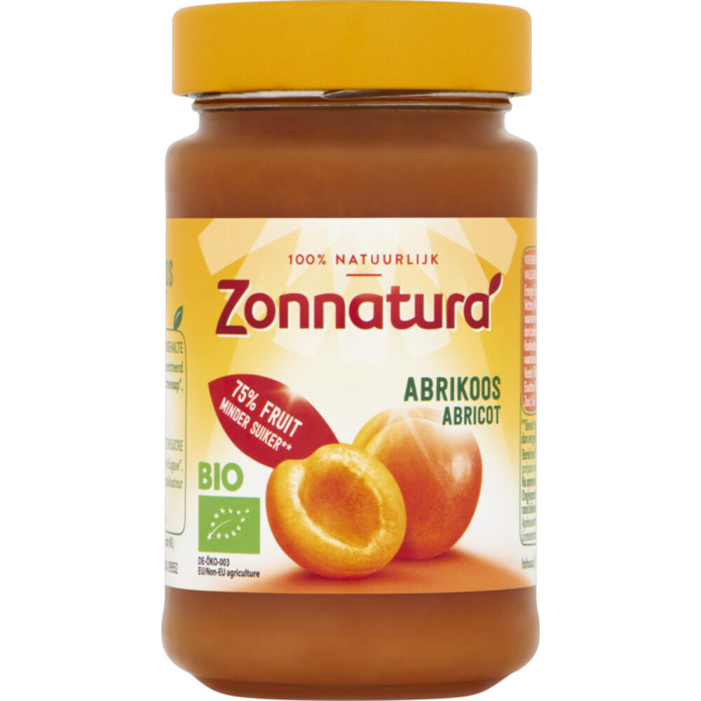 3x Zonnatura Fruitspread Abrikoos Biologisch 250 gr