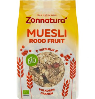 3x Zonnatura Muesli Rood Fruit Biologisch 375 gr