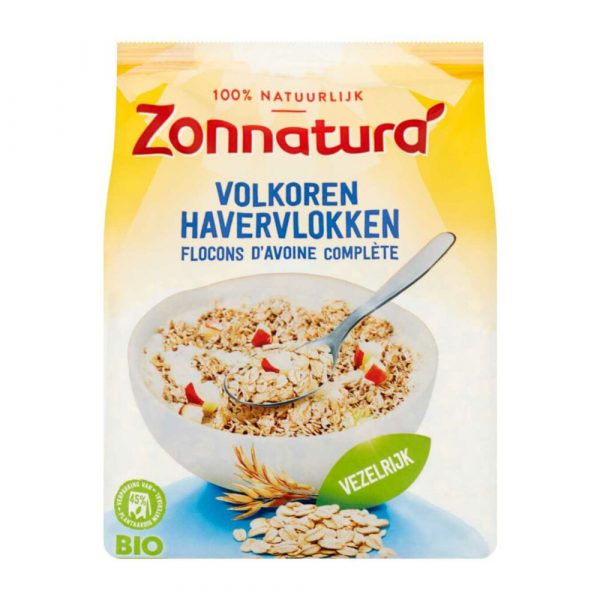 3x Zonnatura Volkoren Havervlokken Biologisch 500 gr