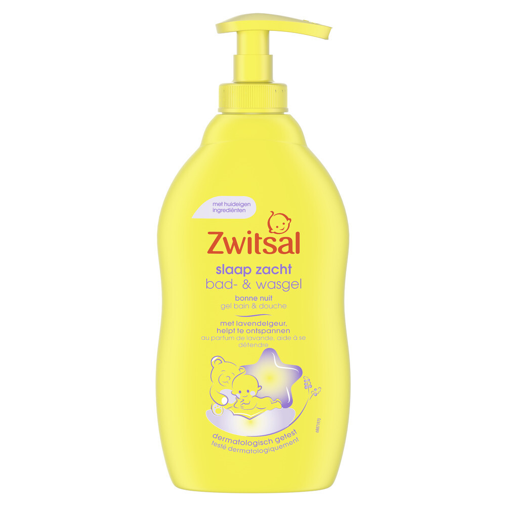 6x Zwitsal Bad- en Wasgel Slaap zacht 400 ml