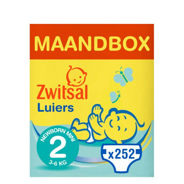 Zwitsal Luiers Mini Maat 2 Maandbox 252 stuks