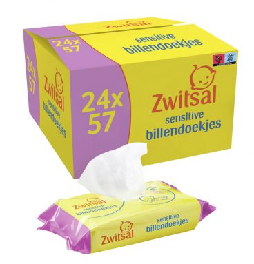 Zwitsal Sensitive Billendoekjes Voordeelverpakking 24x57=1368 doekjes