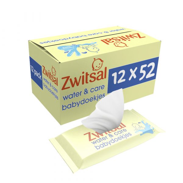 Zwitsal Water&Care Babydoekjes met Zwitsalgeur 12 x 52 doekjes